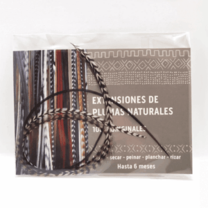 Pack de 3 extensions en plumes naturelles. Kaki